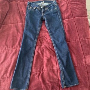 Low rise True Religion navy blue jeans
